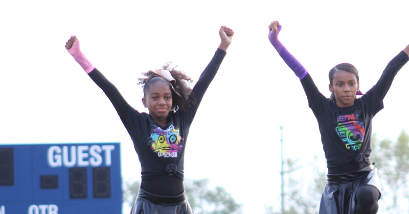 Cheering for the crowd